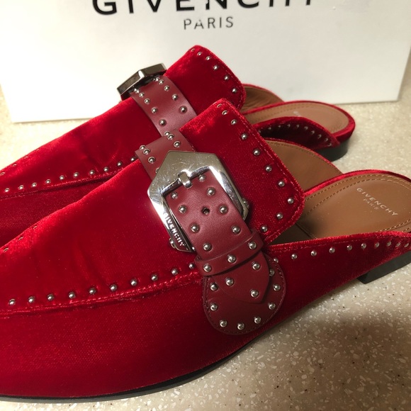 Givenchy Elegant Studded Loafer Mule Red 39 / 9 - Picture 5 of 8